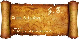 Gubi Bibiána névjegykártya